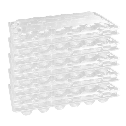 18-Egg Plastic Quail Cartons - Clear Flat Top Carton