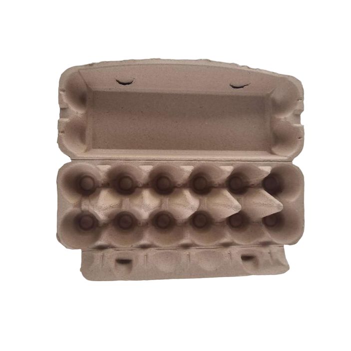 12-Egg Cartons For Full Dozen Eggs - Brown Flat Top Carton - Curved Edge