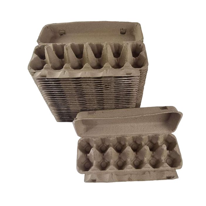 12-Egg Cartons For Full Dozen Eggs - Brown Flat Top Carton - Square Edge