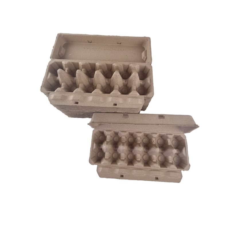 12-Egg Duck Egg Cartons For Large Full Dozen Eggs - Brown Flat Top Carton