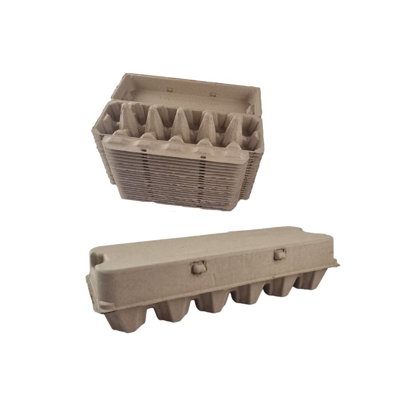 12-Egg Duck Egg Cartons For Large Full Dozen Eggs - Brown Flat Top Carton