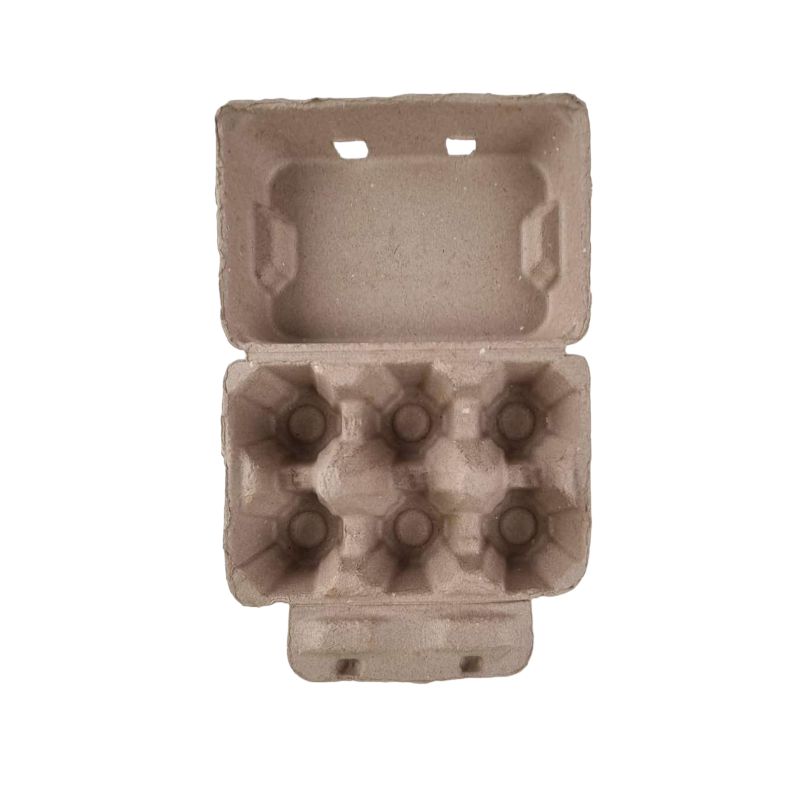 6-Egg Duck Egg Cartons For Large Half Dozen Eggs - Brown Flat Top Carton
