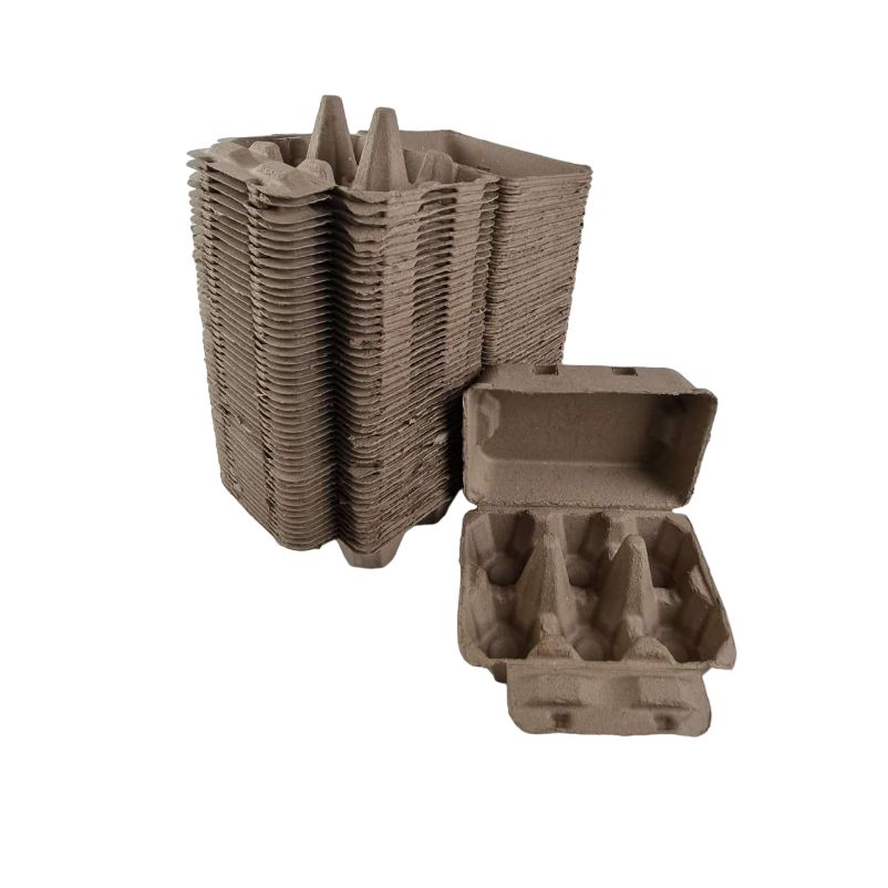 6-Egg Duck Egg Cartons For Large Half Dozen Eggs - Brown Flat Top Carton