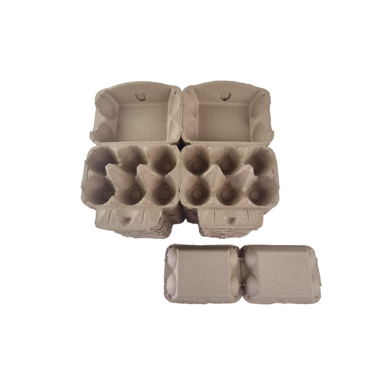 Twin Six Cartons For Two X Half-Dozen Eggs - Brown Flat Top Carton