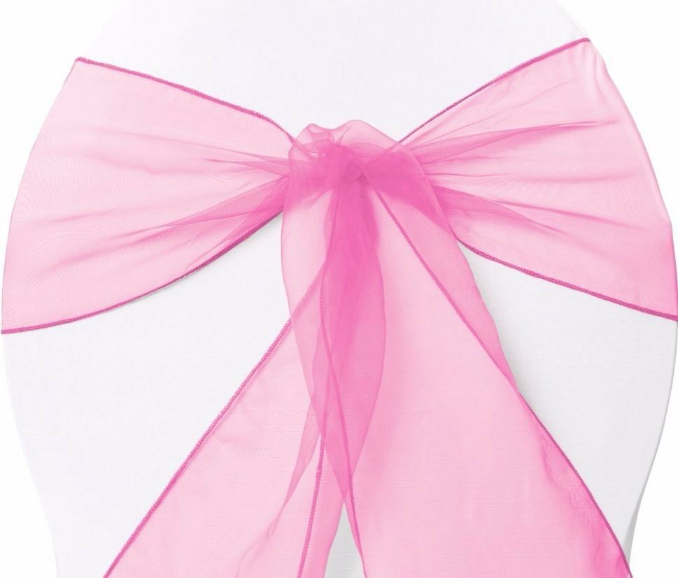 New Organza Bows Chair Sashes Wedding Engagement Light Pink Seat Bow