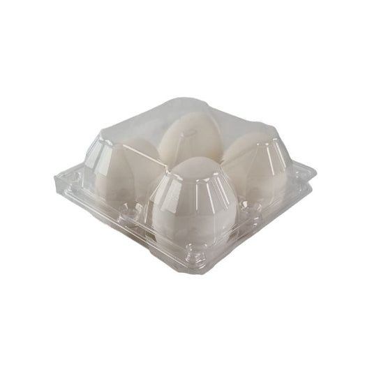 4-Egg Large Plastic Duck Egg Cartons - Clear Flat Top Carton