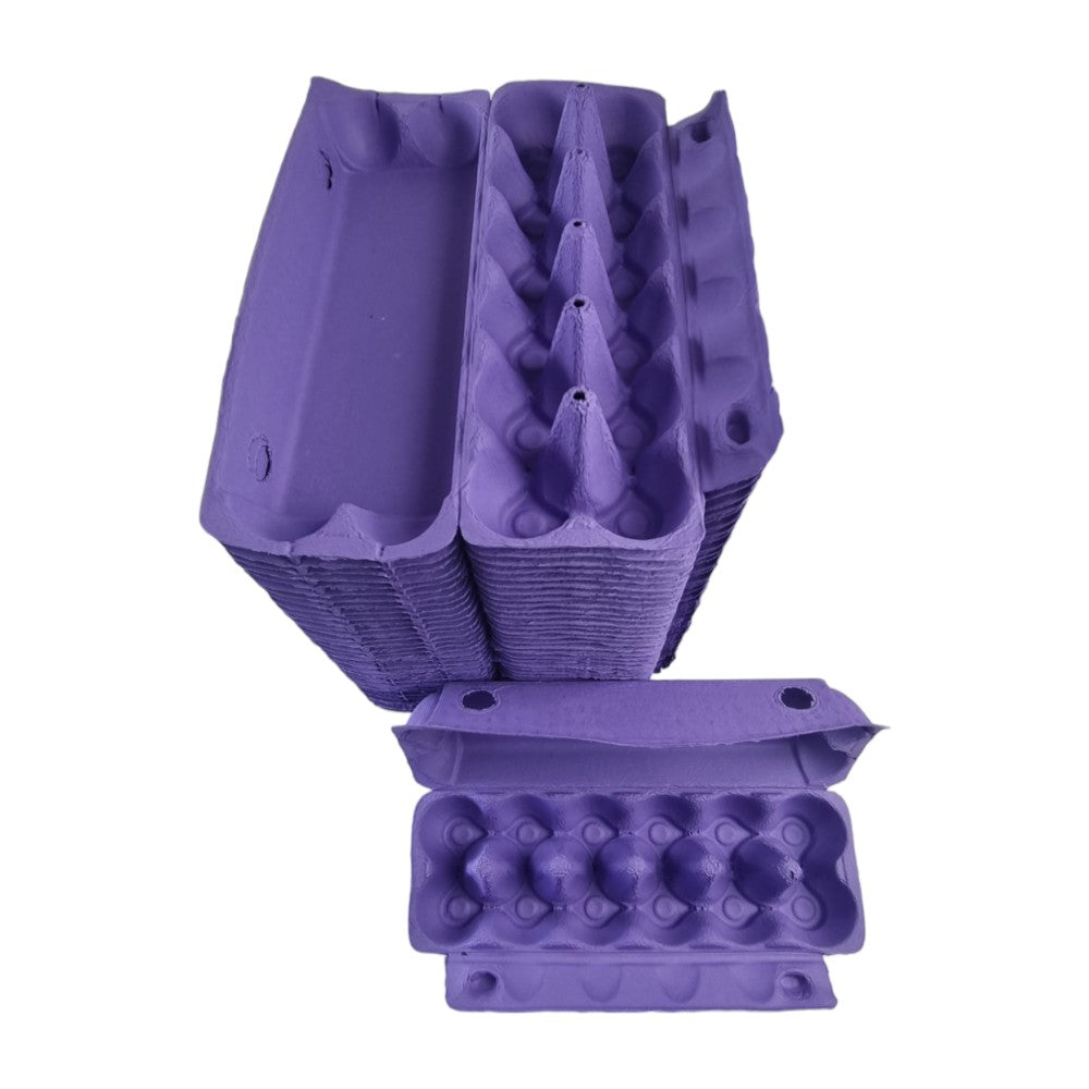 12-Egg Cartons For Full Dozen Eggs - Dark Purple Flat Top Carton