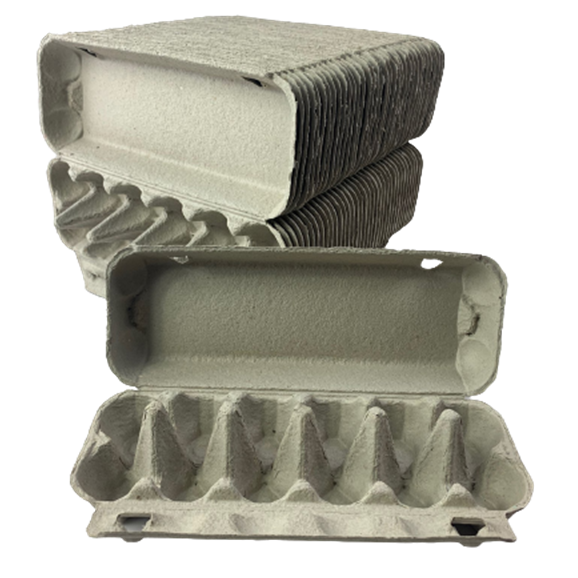 12-Egg Cartons For Full Dozen Eggs - Grey Flat Top Carton