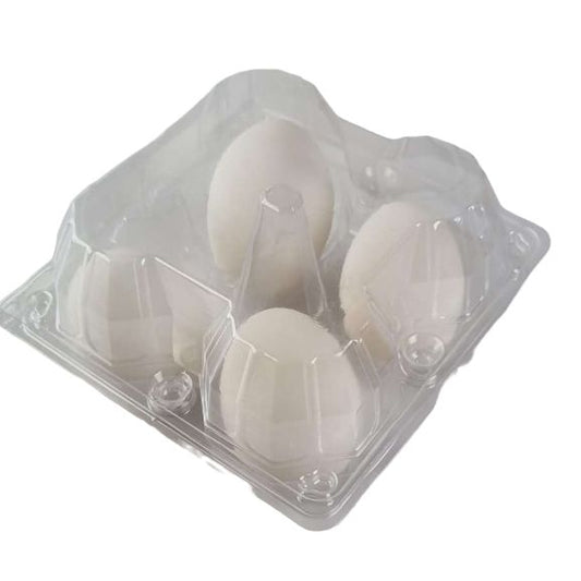 4-Egg Extra Large Plastic Goose Egg Cartons - Clear Flat Top Carton