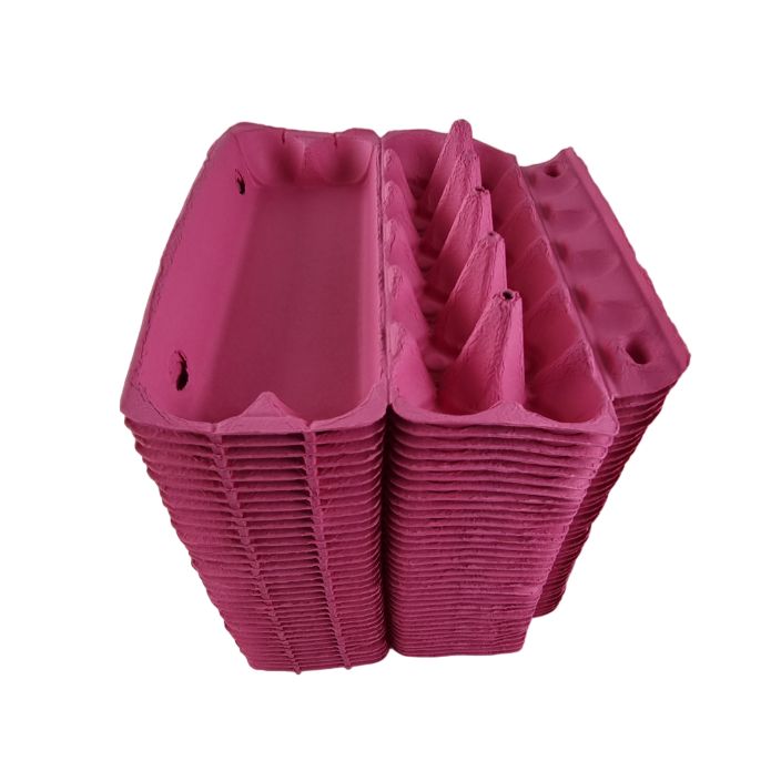 12-Egg Cartons For Full Dozen Eggs - Hot Pink Flat Top Carton