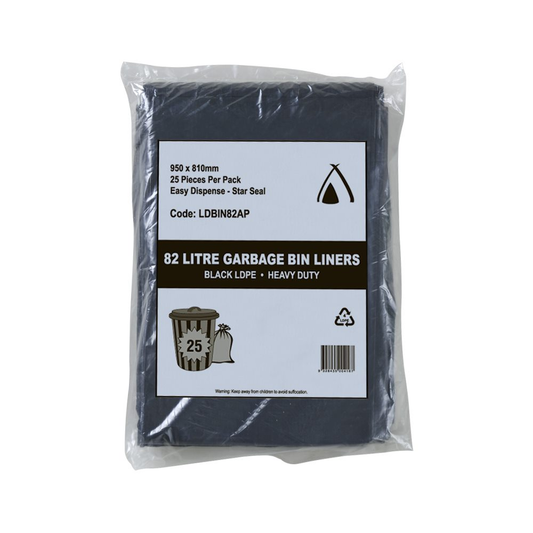 82L Black Garbage Binliners Ldpe Heavy Duty Bin Liners All Purpose Bags