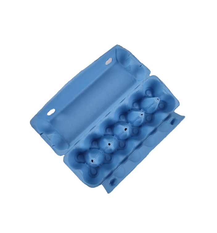 12-Egg Cartons For Full Dozen Eggs - Light Blue Flat Top Carton