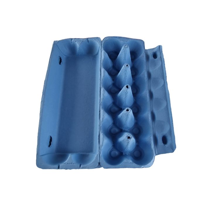 12-Egg Cartons For Full Dozen Eggs - Light Blue Flat Top Carton