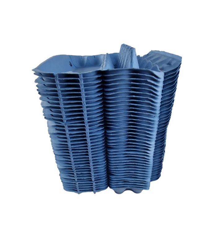 12-Egg Cartons For Full Dozen Eggs - Light Blue Flat Top Carton