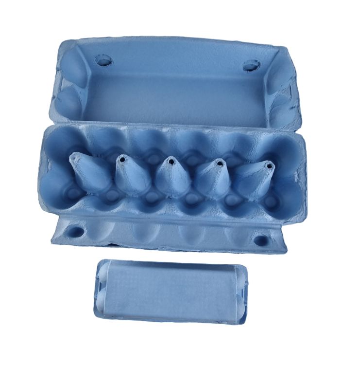 12-Egg Cartons For Full Dozen Eggs - Light Blue Flat Top Carton