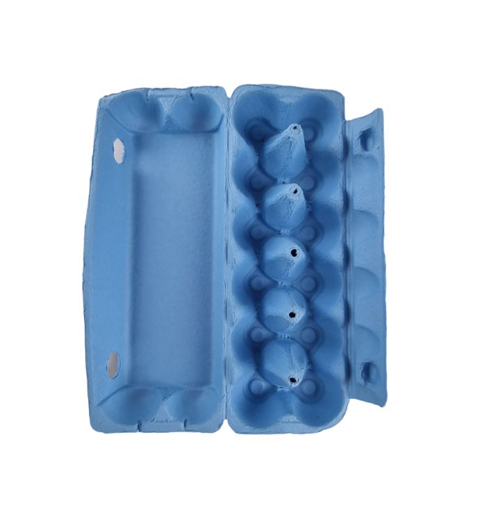 12-Egg Cartons For Full Dozen Eggs - Light Blue Flat Top Carton