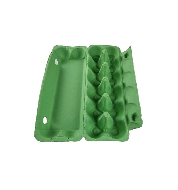 12-Egg Cartons For Full Dozen Eggs - Light Green Flat Top Carton