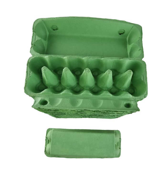 12-Egg Cartons For Full Dozen Eggs - Light Green Flat Top Carton