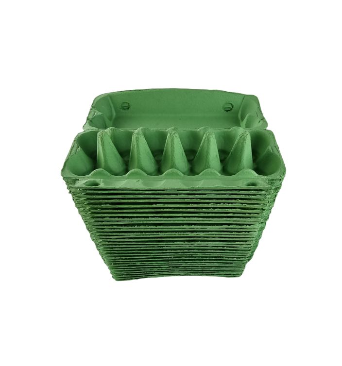12-Egg Cartons For Full Dozen Eggs - Light Green Flat Top Carton