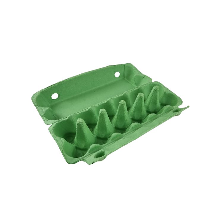 12-Egg Cartons For Full Dozen Eggs - Light Green Flat Top Carton