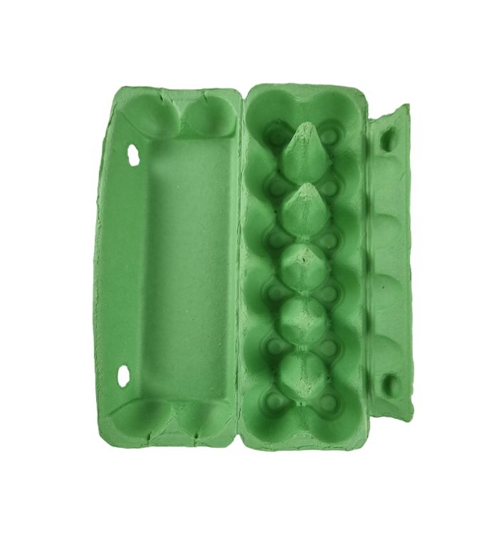 12-Egg Cartons For Full Dozen Eggs - Light Green Flat Top Carton