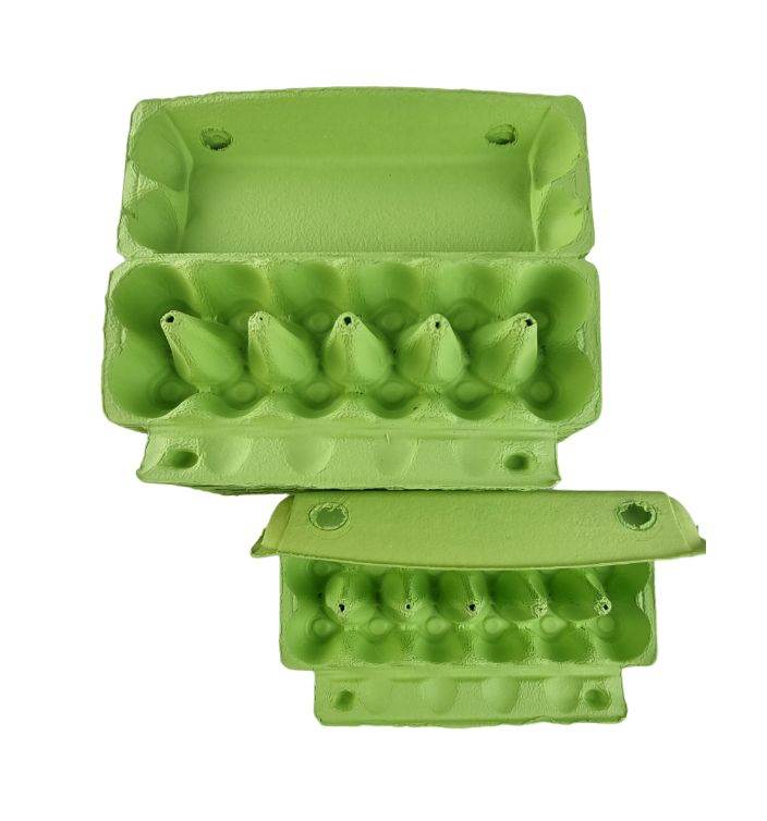 12-Egg Cartons For Full Dozen Eggs - Lime Green Flat Top Carton