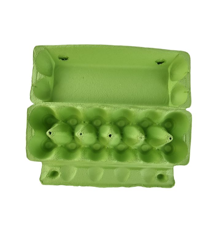 12-Egg Cartons For Full Dozen Eggs - Lime Green Flat Top Carton