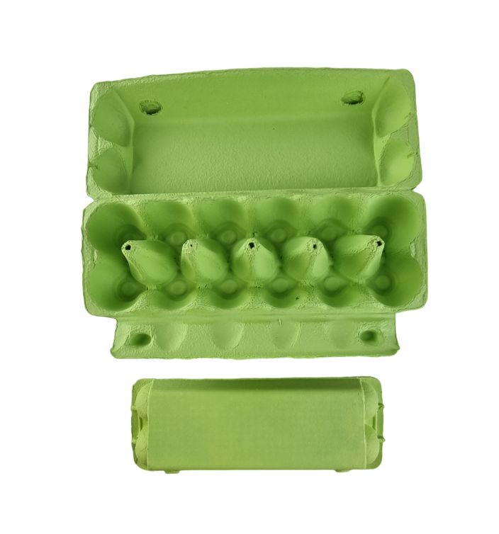12-Egg Cartons For Full Dozen Eggs - Lime Green Flat Top Carton