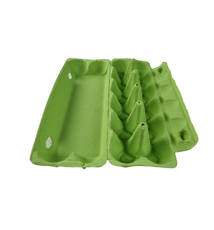 12-Egg Cartons For Full Dozen Eggs - Lime Green Flat Top Carton