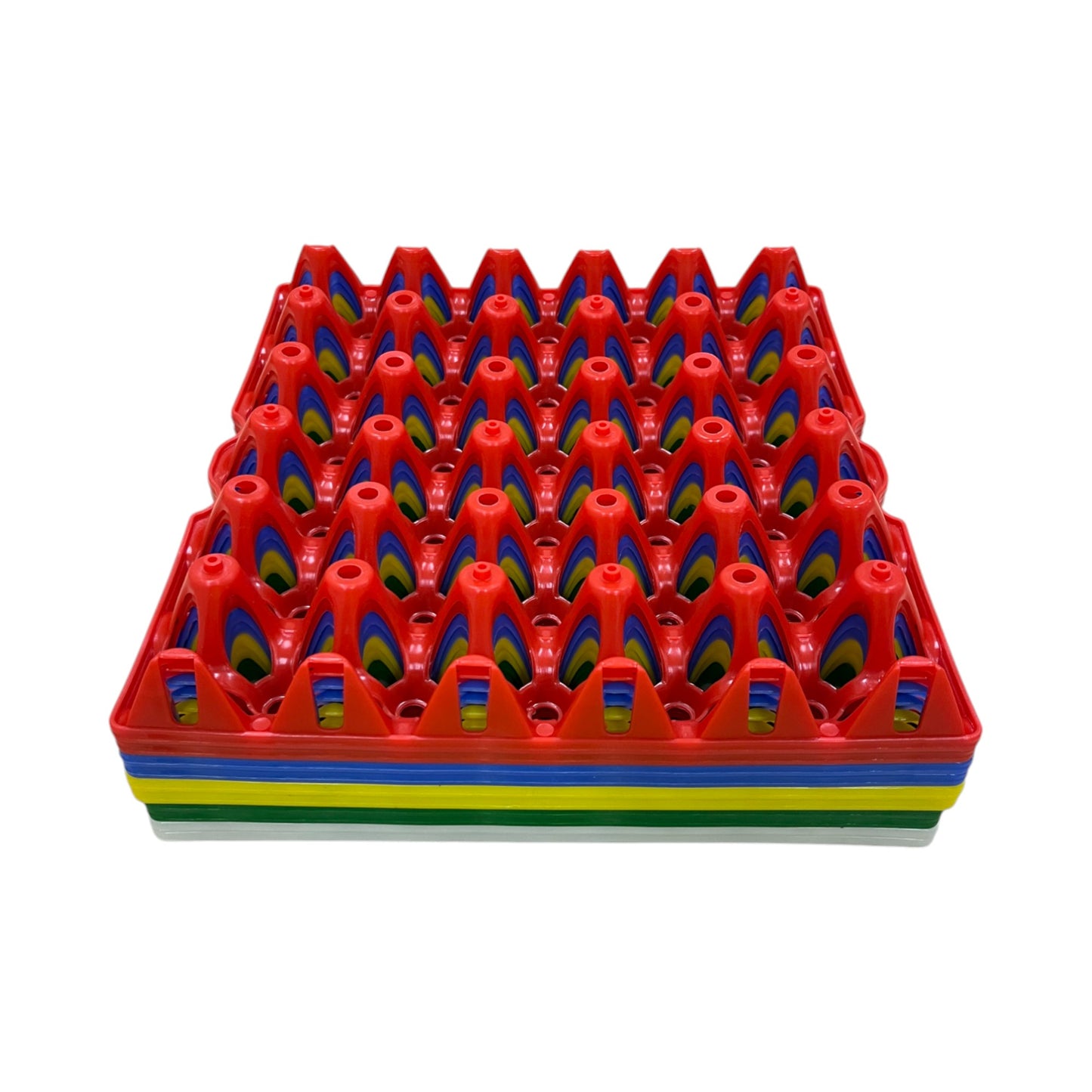 30-Egg Fillers - Multicoloured 30 Cell Plastic Pocket Egg Trays