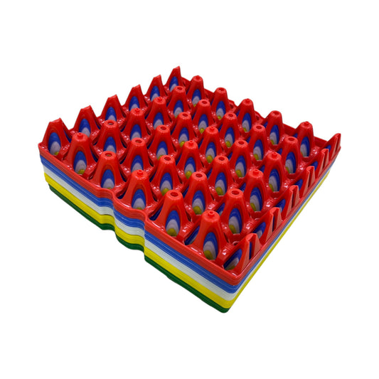 30-Egg Fillers - Multicoloured 30 Cell Plastic Pocket Egg Trays