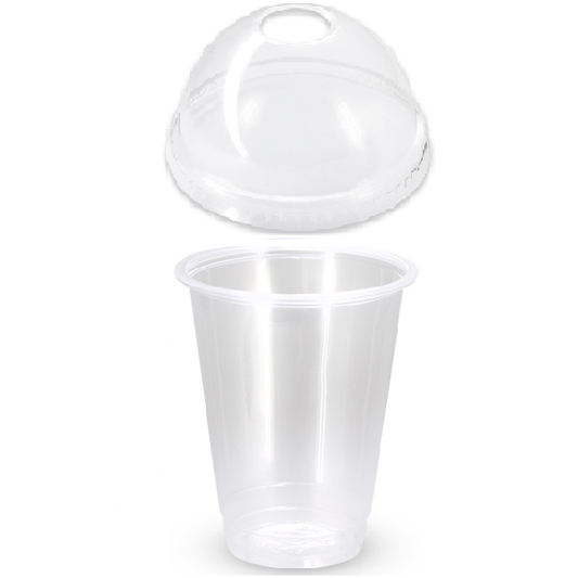 Drinking Cups Clear Pp With Clear Dome Lid 15Oz / 425Ml