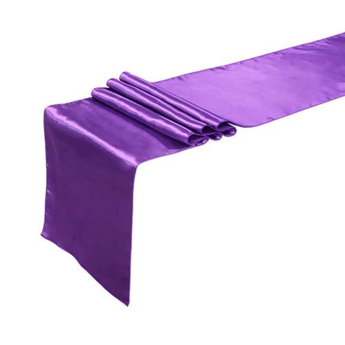 Table Runners Satin Wedding Event Runner Sash Cover Chair Purple
