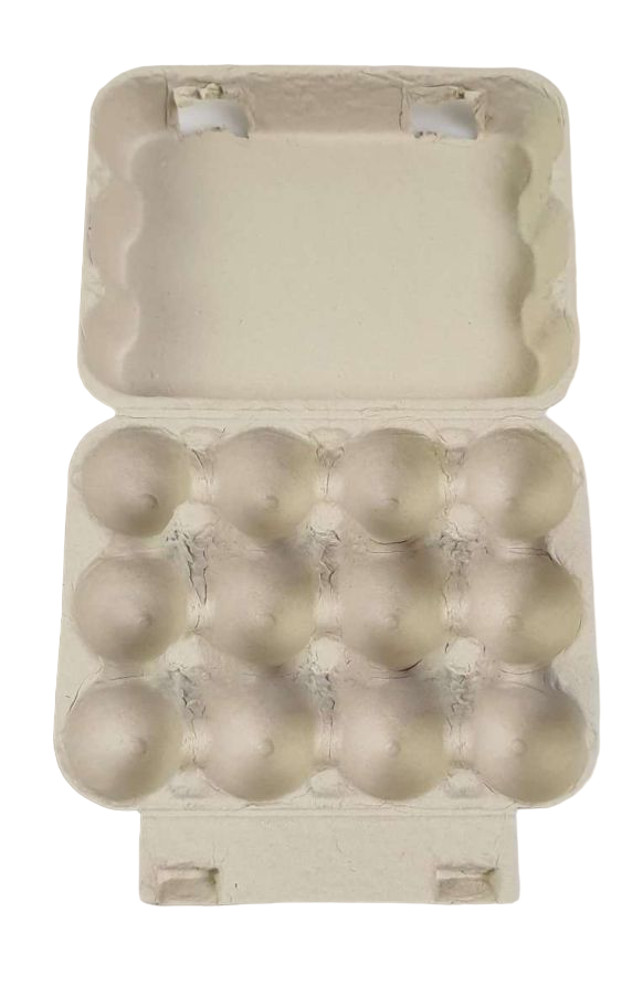 12-Egg Quail Cartons For Full Dozen Eggs - Grey Flat Top Carton