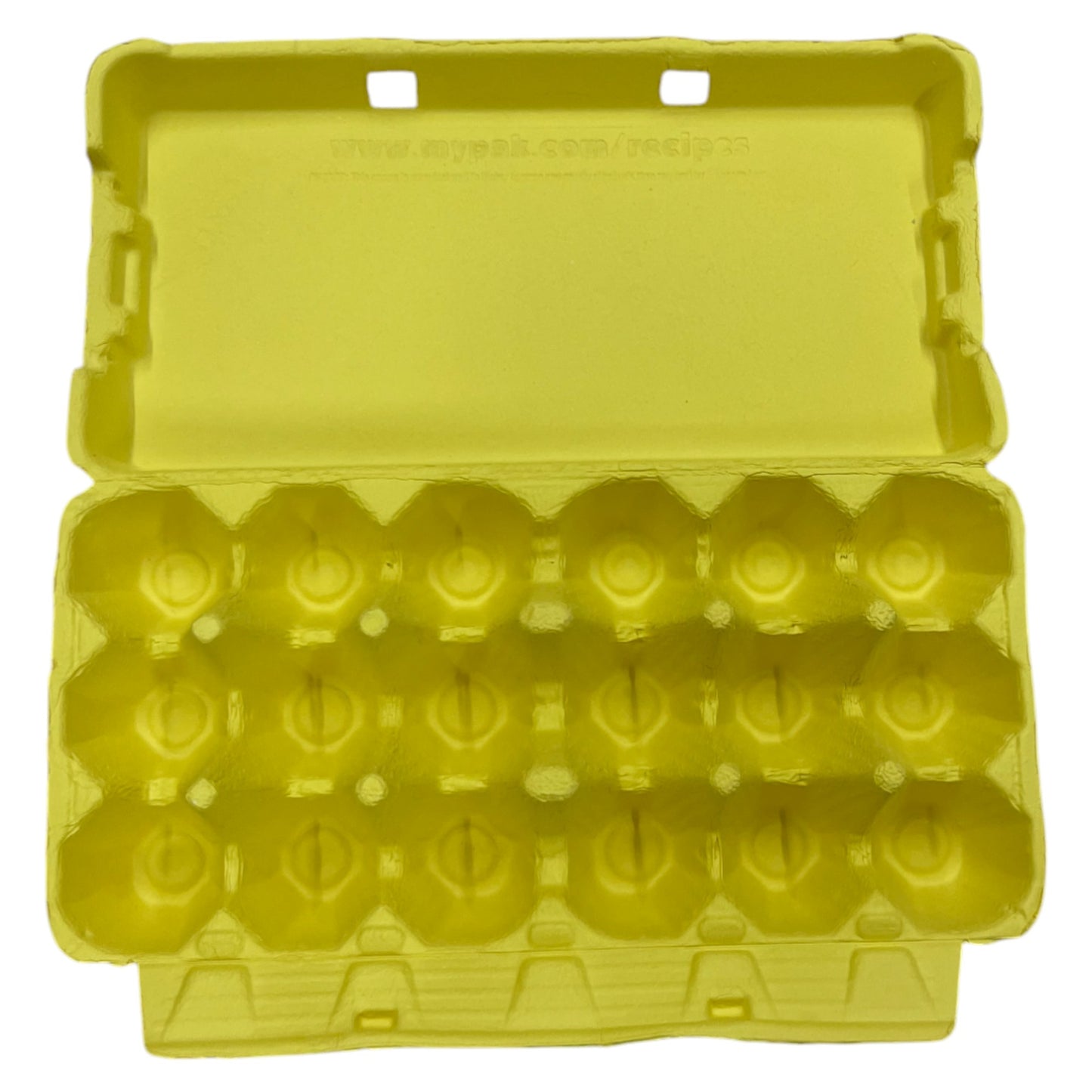 18-Egg Cartons For 1.5 Dozen Eggs - Yellow Flat Top Carton
