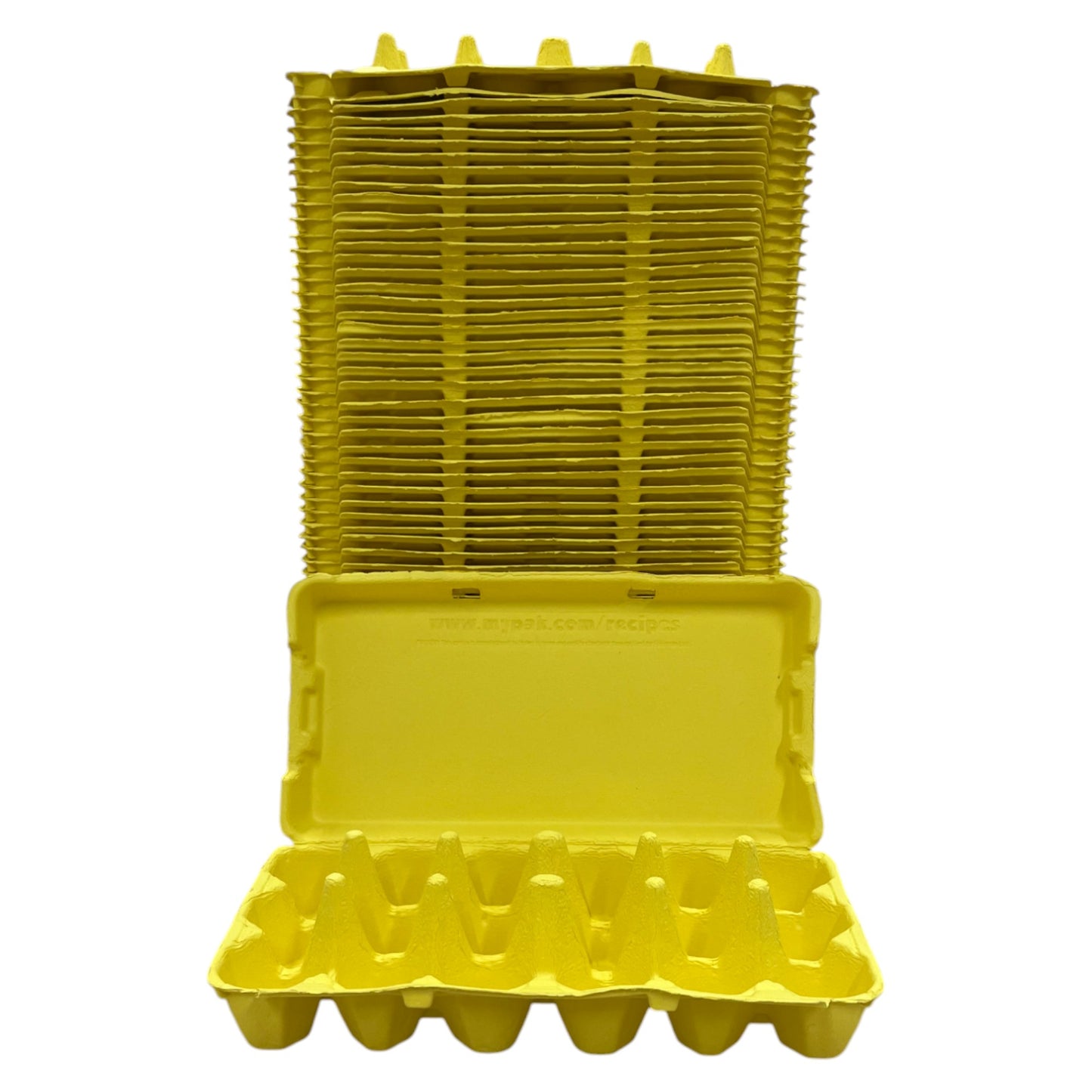 18-Egg Cartons For 1.5 Dozen Eggs - Yellow Flat Top Carton