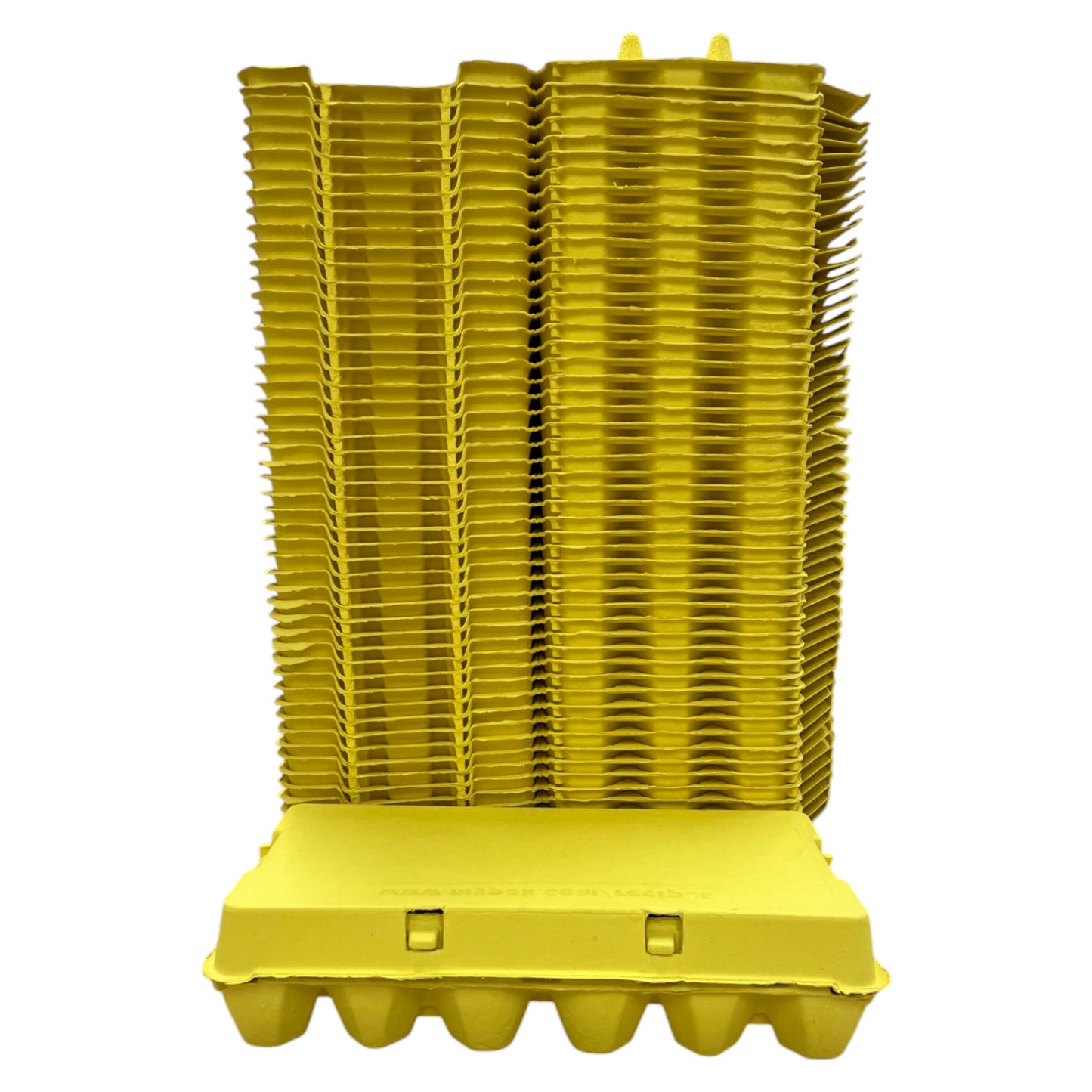 18-Egg Cartons For 1.5 Dozen Eggs - Yellow Flat Top Carton