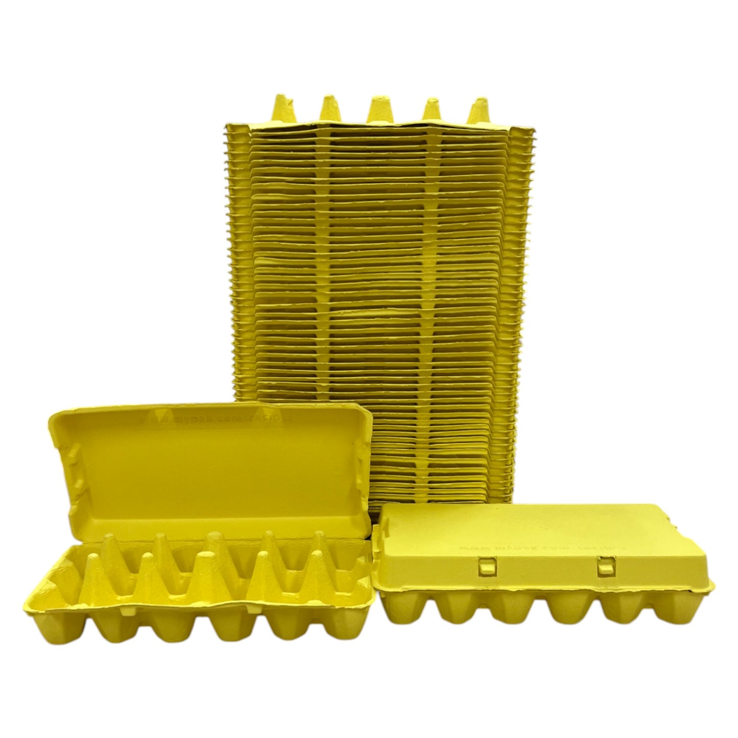 18-Egg Cartons For 1.5 Dozen Eggs - Yellow Flat Top Carton