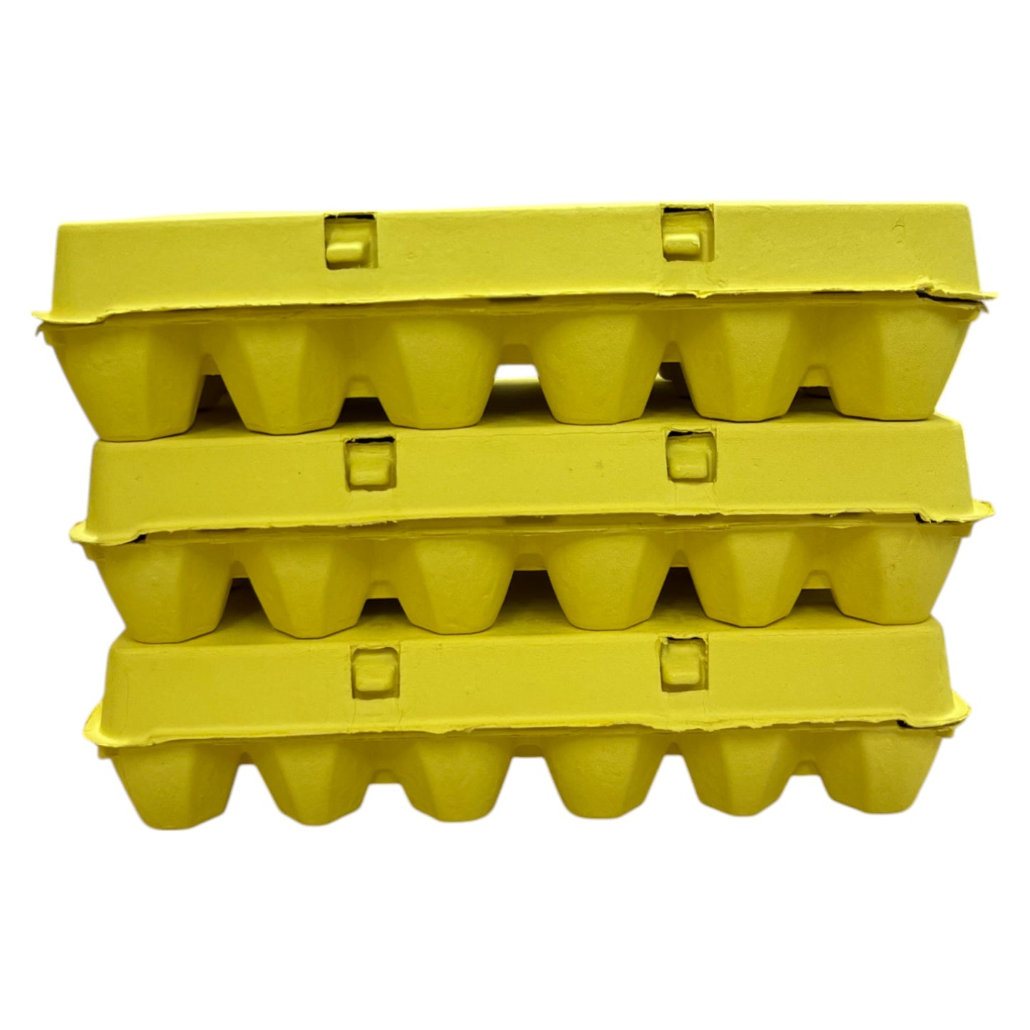18-Egg Cartons For 1.5 Dozen Eggs - Yellow Flat Top Carton
