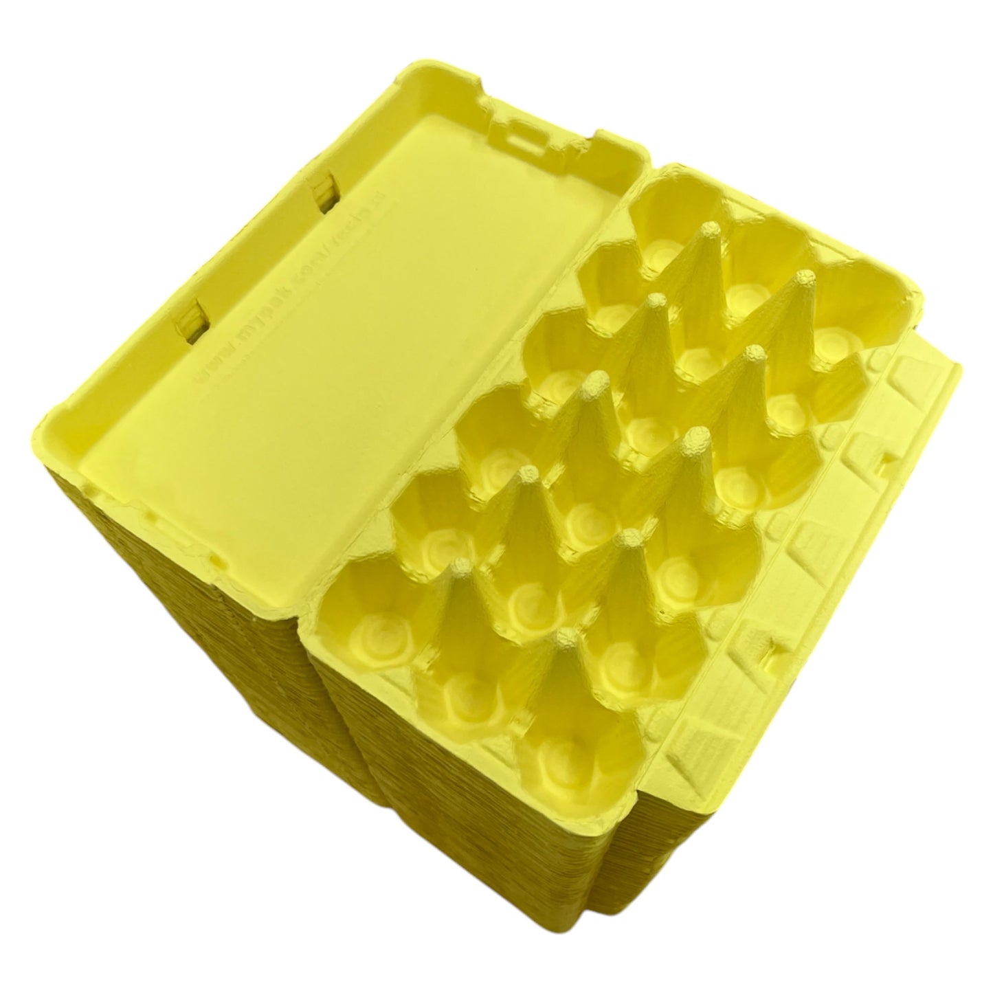 18-Egg Cartons For 1.5 Dozen Eggs - Yellow Flat Top Carton