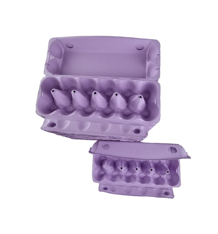 12-Egg Cartons For Full Dozen Eggs - Violet Flat Top Carton