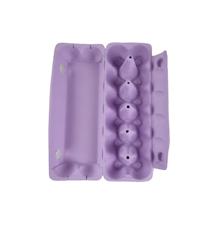 12-Egg Cartons For Full Dozen Eggs - Violet Flat Top Carton
