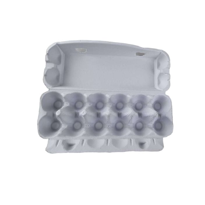 12-Egg Cartons For Full Dozen Eggs - White Flat Top Carton - Curved Edge