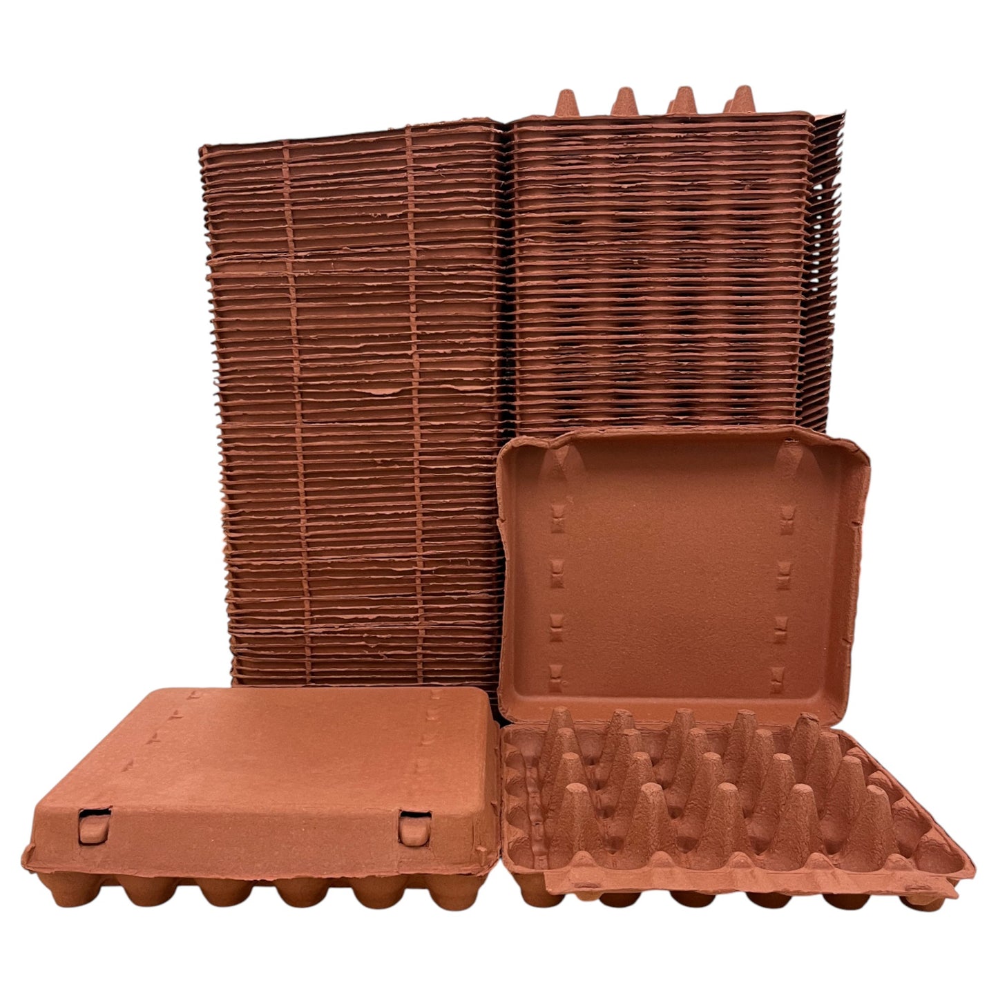 30-Egg Cartons For 2.5 Dozen Eggs - Mocha Flat Top Carton