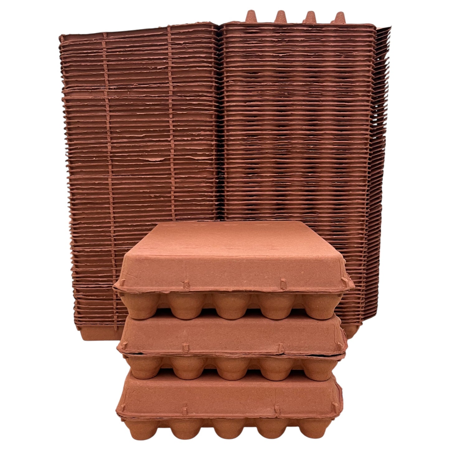 30-Egg Cartons For 2.5 Dozen Eggs - Mocha Flat Top Carton