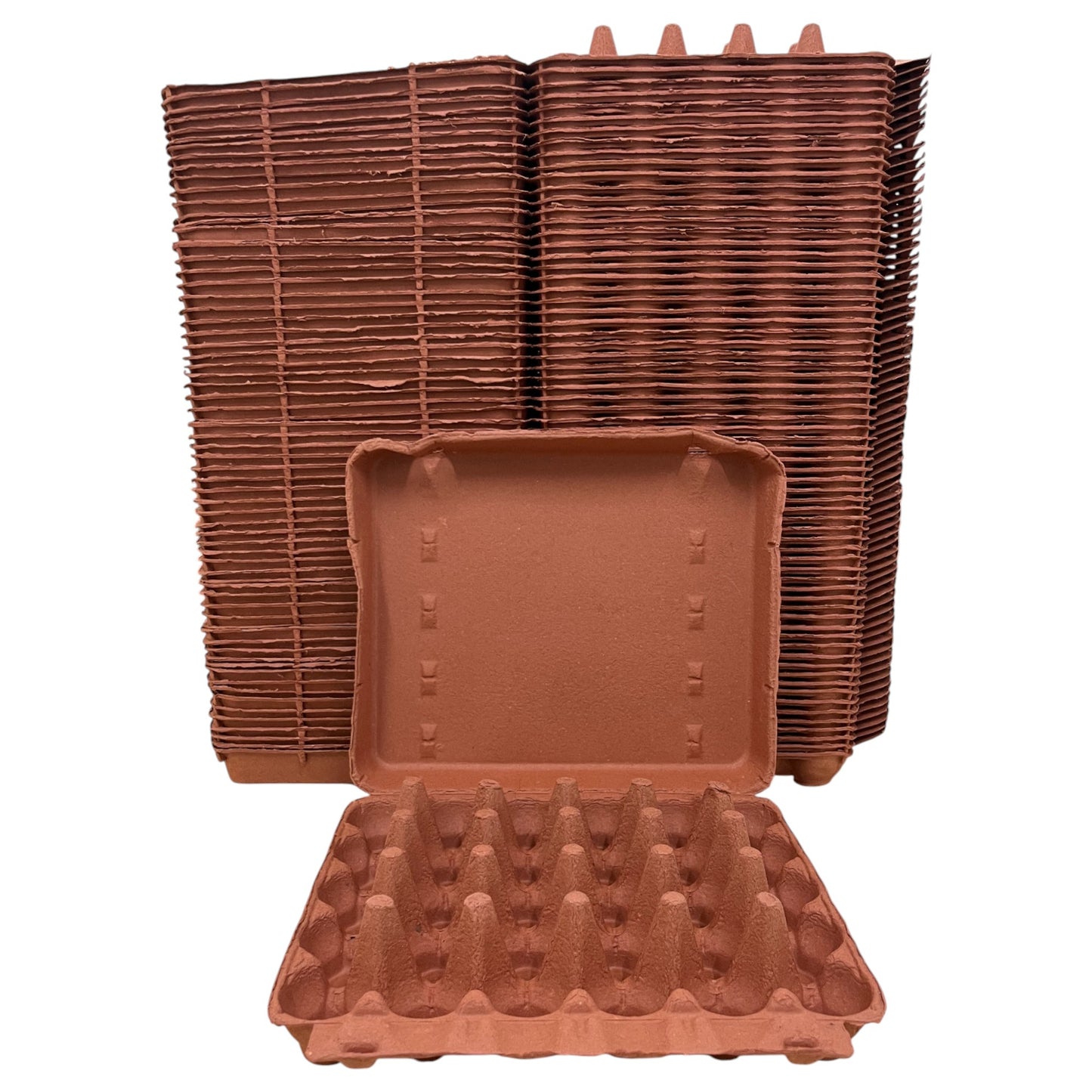 30-Egg Cartons For 2.5 Dozen Eggs - Mocha Flat Top Carton