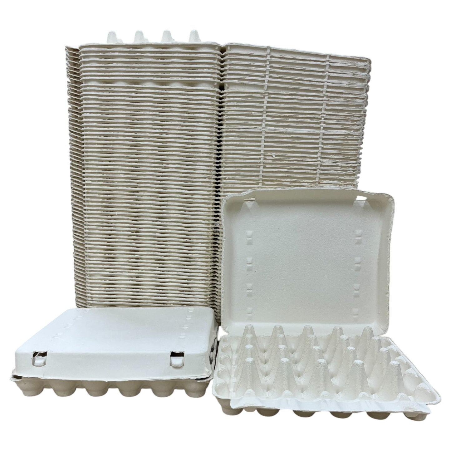 30-Egg Cartons For 2.5 Dozen Eggs - White Flat Top Carton