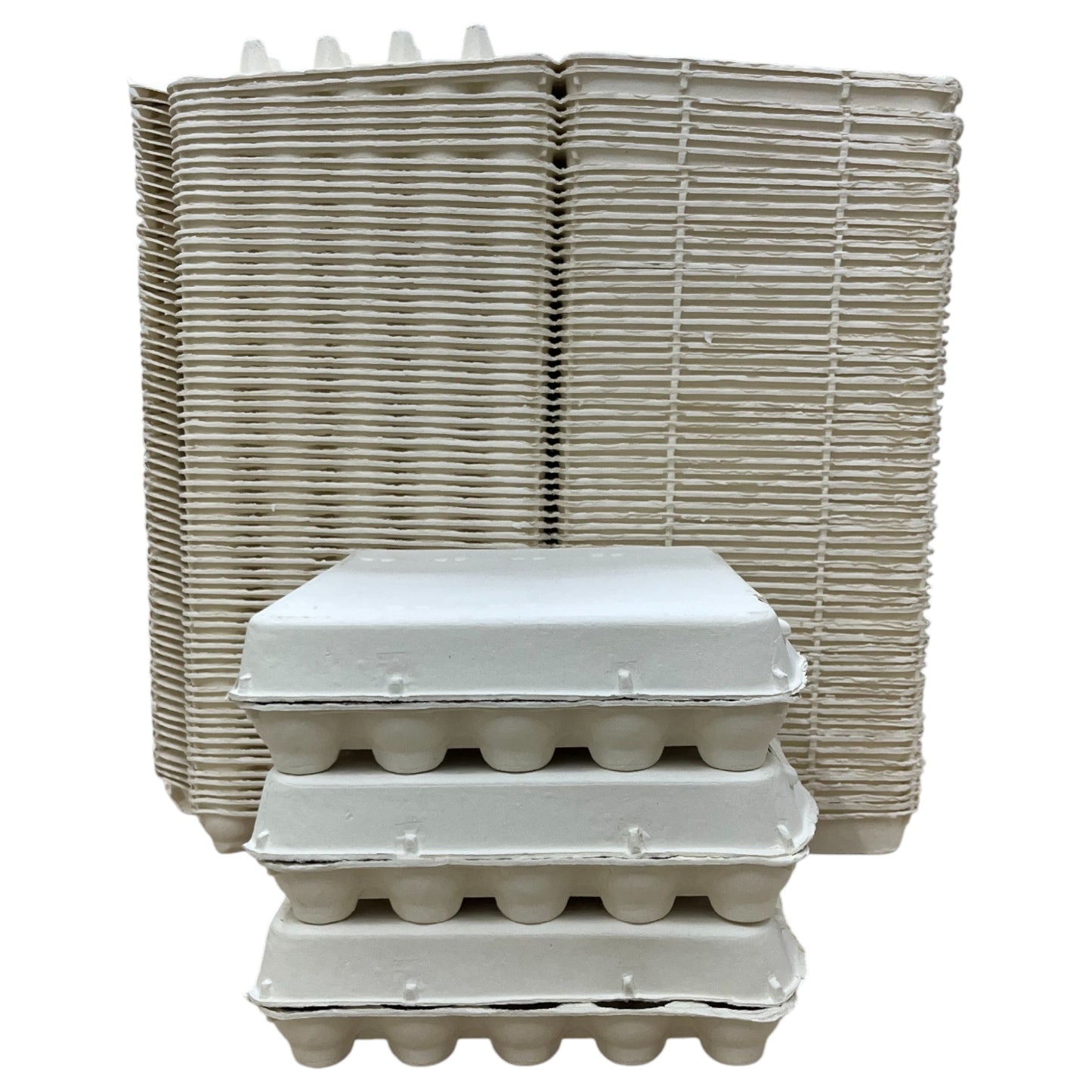 30-Egg Cartons For 2.5 Dozen Eggs - White Flat Top Carton