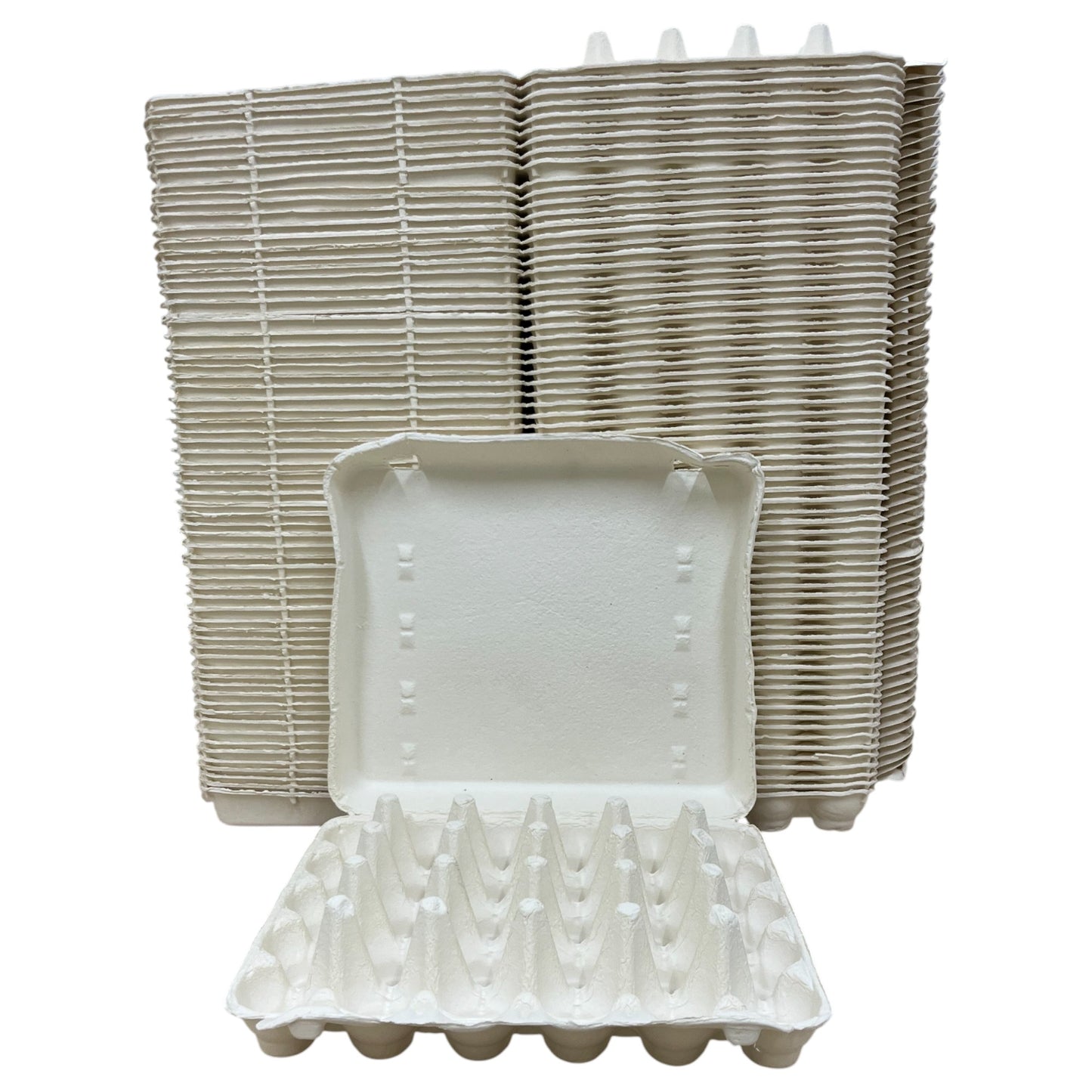 30-Egg Cartons For 2.5 Dozen Eggs - White Flat Top Carton