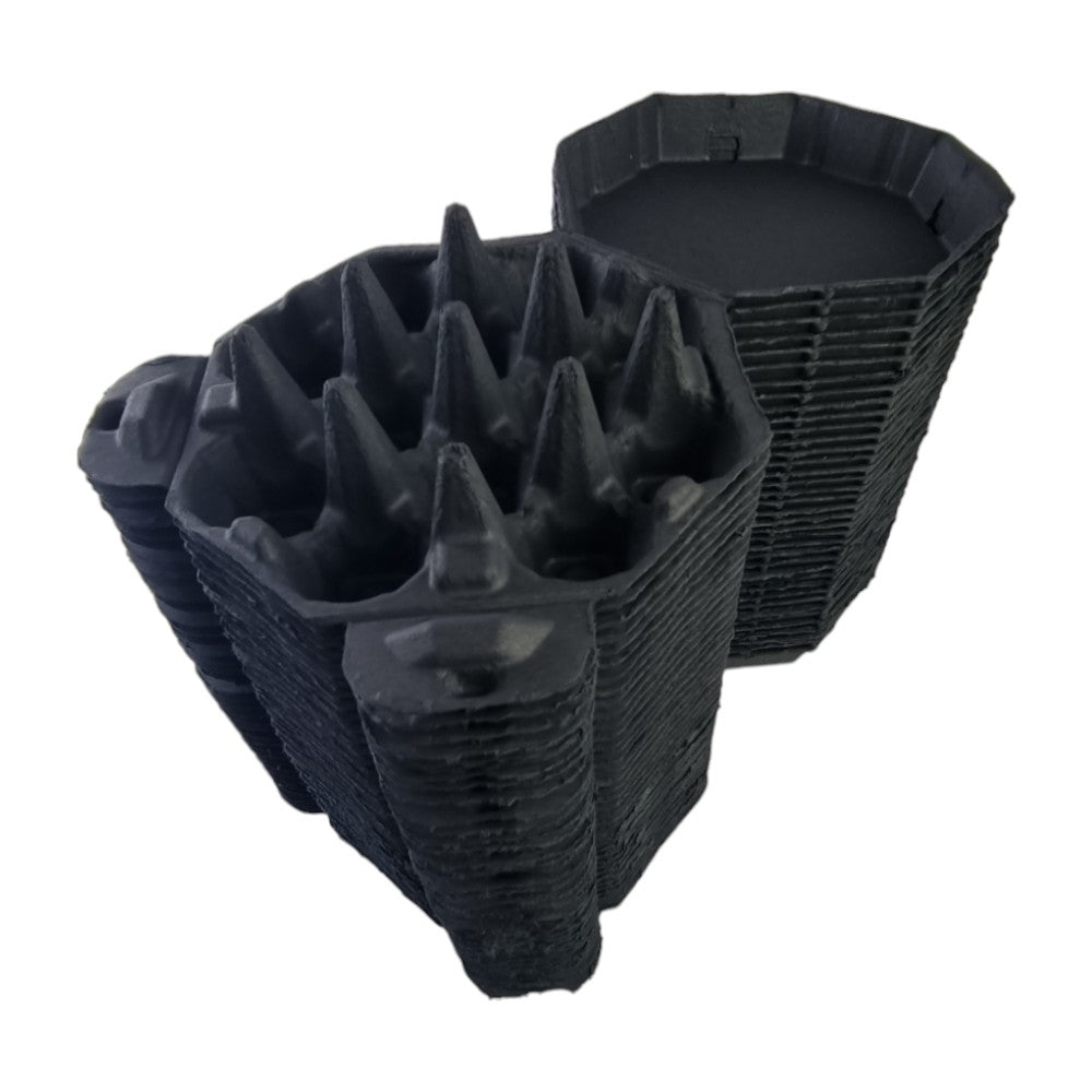 12-Egg Octagon Cartons For Full Dozen Eggs - Black Flat Top Carton